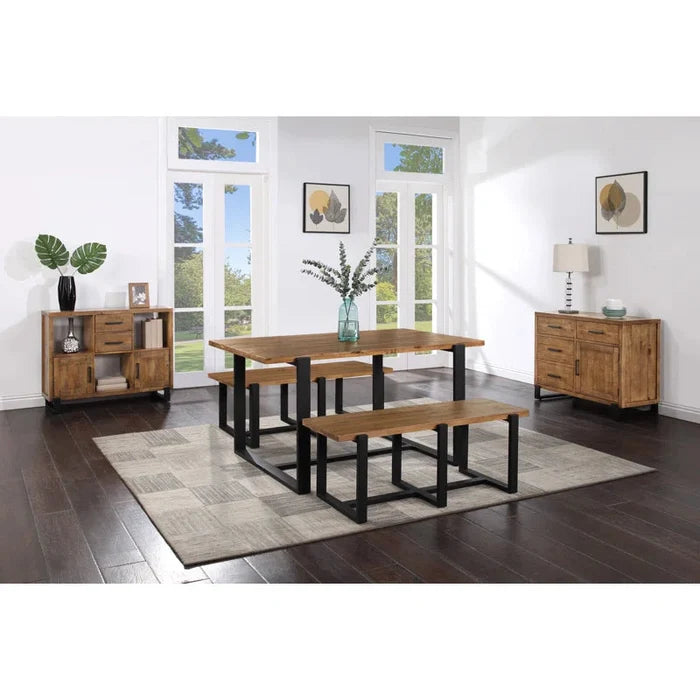 Ava  Beckles 100cm Wide 4 Drawer Pine Solid Wood Sideboard Ouch Cart