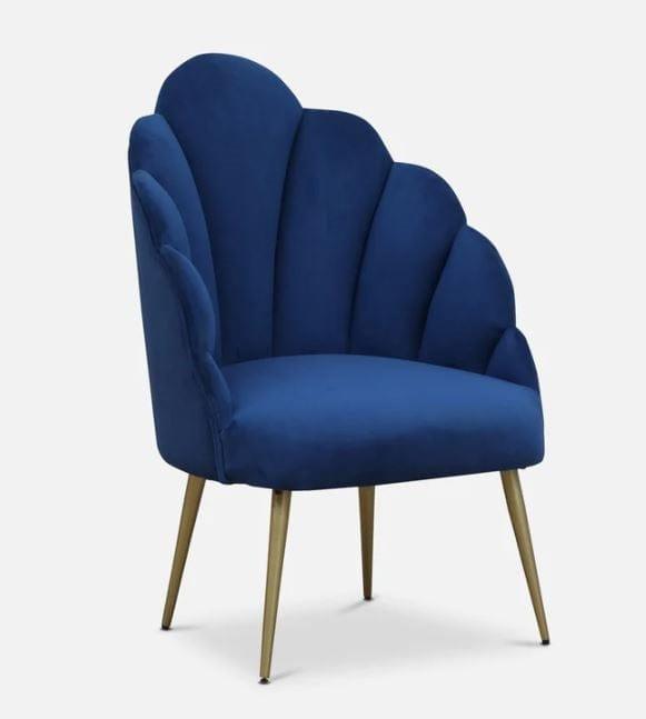 Avani Mango Wood Peacock Chair In Velvet Blue colour - Ouch Cart