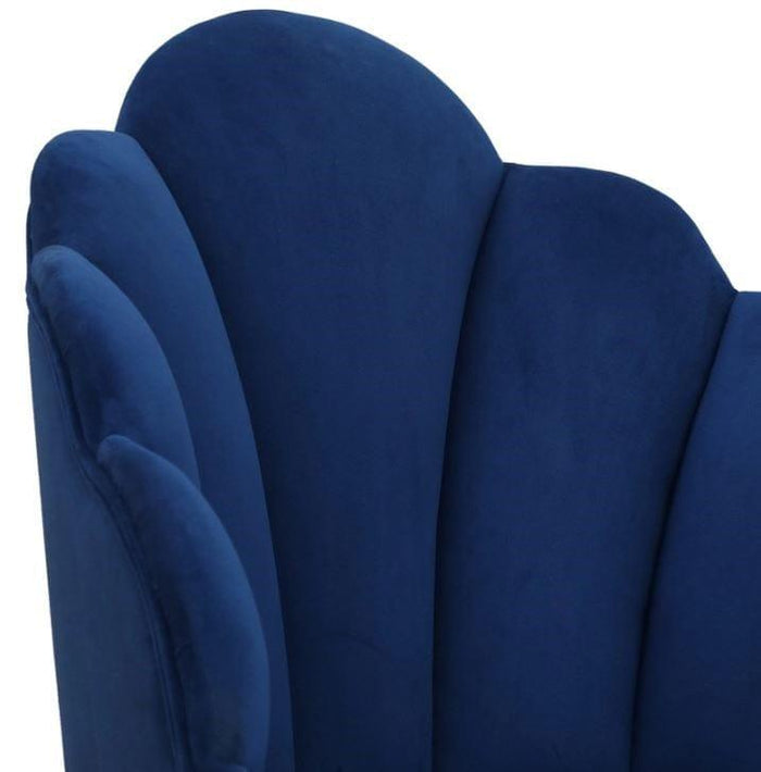 Avani Mango Wood Peacock Chair In Velvet Blue colour - Ouch Cart