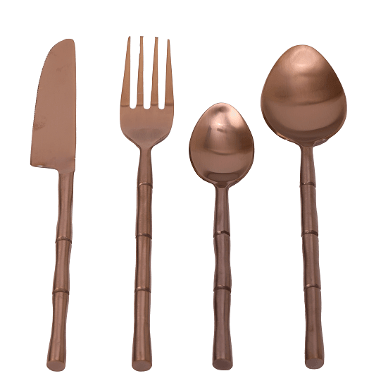 Bamboo Elegance Copper Cutlery Set - Ouch Cart