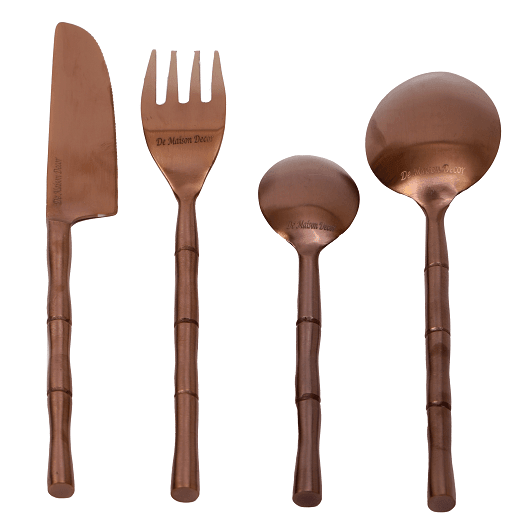 Bamboo Elegance Copper Cutlery Set - Ouch Cart