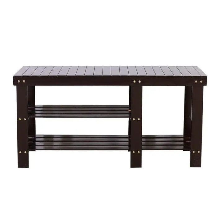 Bamboo Wood 6 Pair Shoe Rack For Room - Ouch Cart