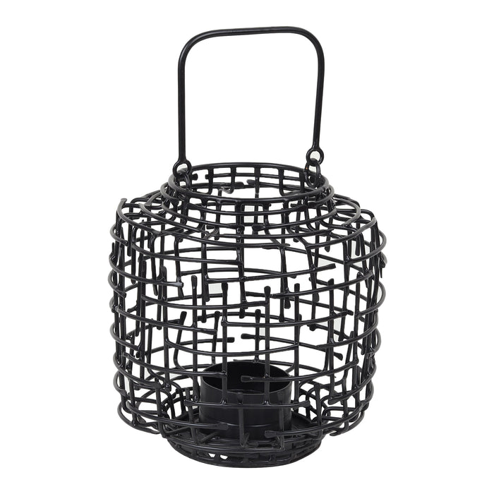 Basketweave Black Tea Light Holder M.M.I. OVERSEAS