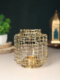 Basketweave Gold Tea Light Holder M.M.I. OVERSEAS