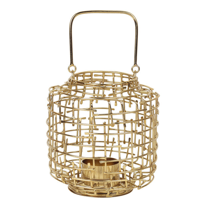 Basketweave Gold Tea Light Holder M.M.I. OVERSEAS