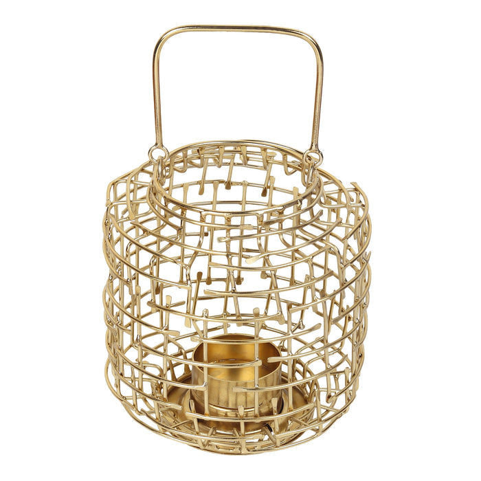 Basketweave Gold Tea Light Holder M.M.I. OVERSEAS