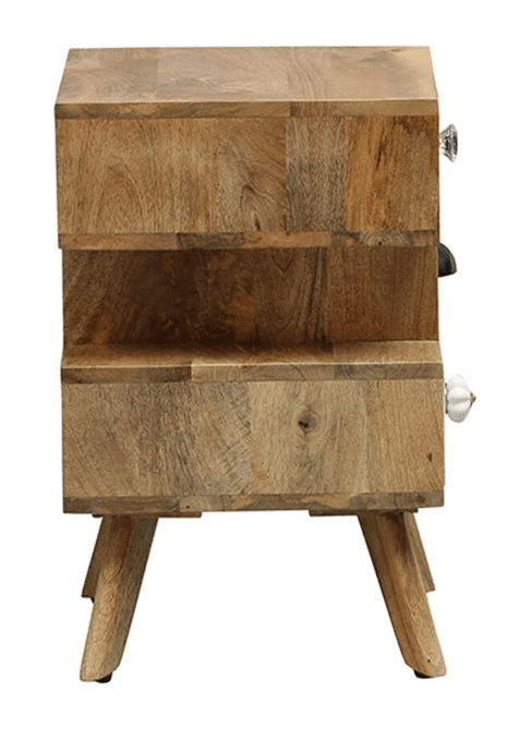 Beautiful Design Mango Wood Bedside chest with 3 Drawer Storage - Ouch Cart