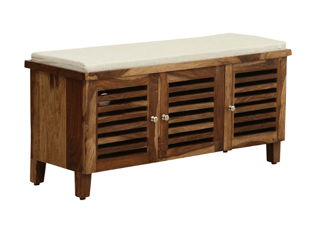 Beautiful Sheesham Wood Shoe Rack Cabinet - Ouch Cart