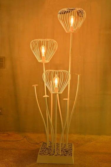 Beautiful White Stand Flower Floor Lamp - Ouch Cart
