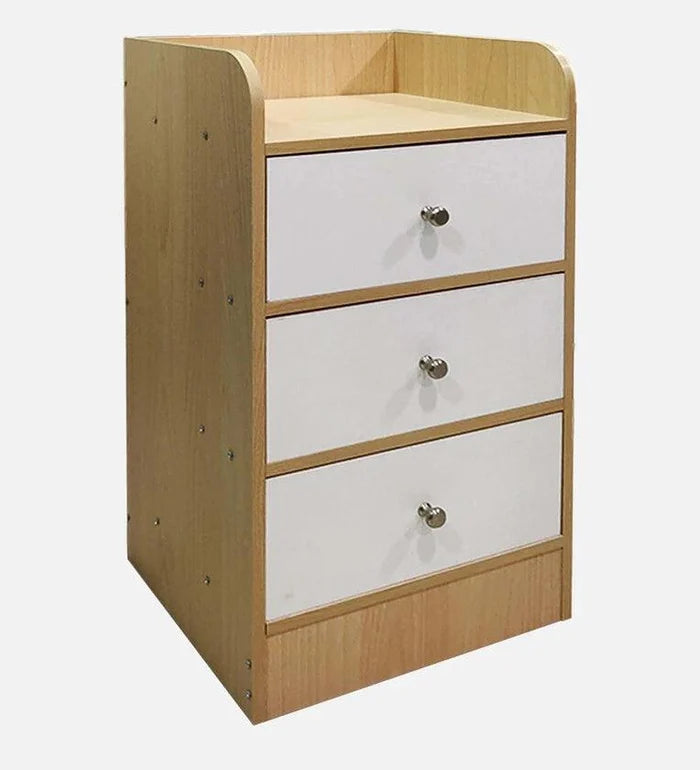 Bedside Table In Intel Beige Finish with drawers - Ouch Cart
