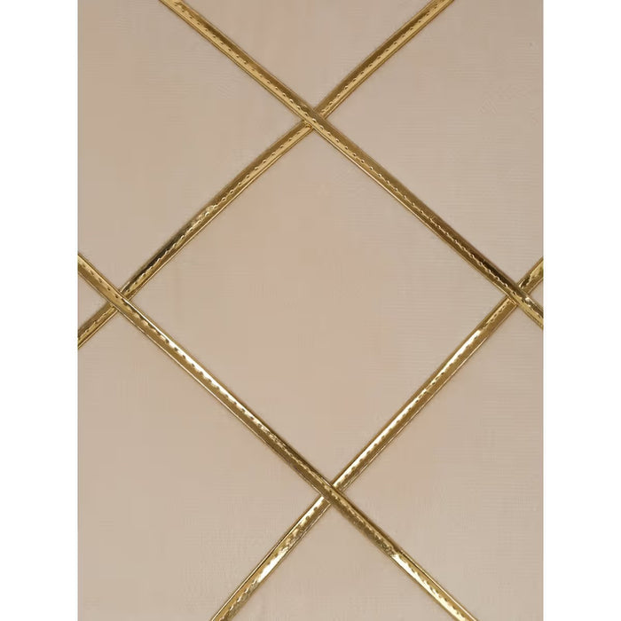 Beige & Gold Checked Velvet Cushion Covers, 16 x 16 Inch, Set of 5