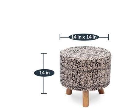 Belne Mango Wood Foot Stool In Black Colour - Ouch Cart
