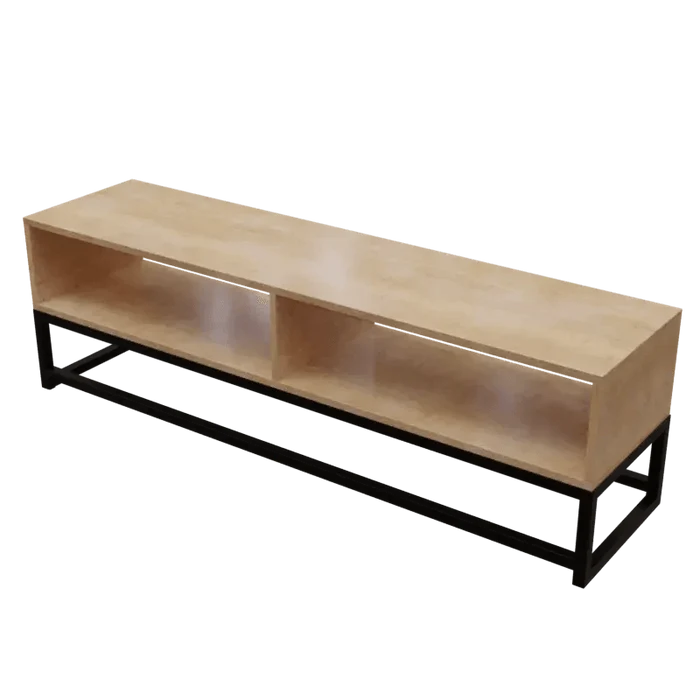 Benji TV Unit With Storage Space in Large Size in Wooden Texture - Ouch Cart