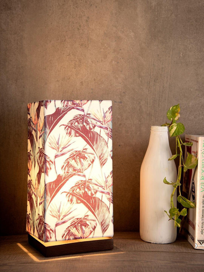 Birds Of Paradise Lamp with Wooden Base - Ouch Cart