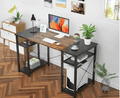 Black and Brown 4 Tier Computer Desk with Storage Shelf - Ouch Cart