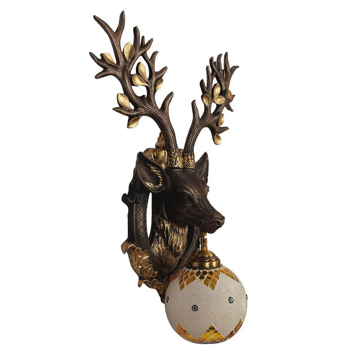 Black and Gold Wood Multicolor beautiful Reindeer design Wall Lights - Ouch Cart