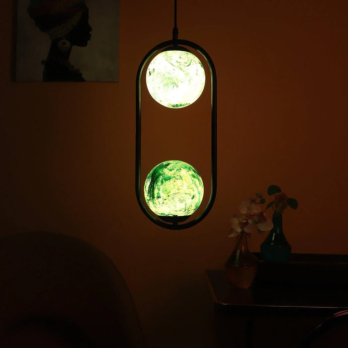 Black And Green Modern Metal Hanging Light - Ouch Cart