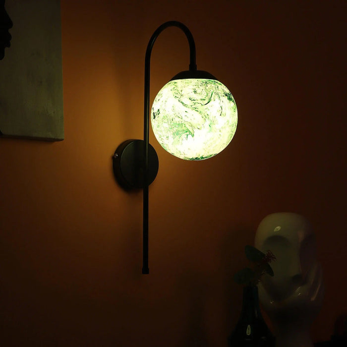 Black And Green Single Iron Wall Lights - Ouch Cart
