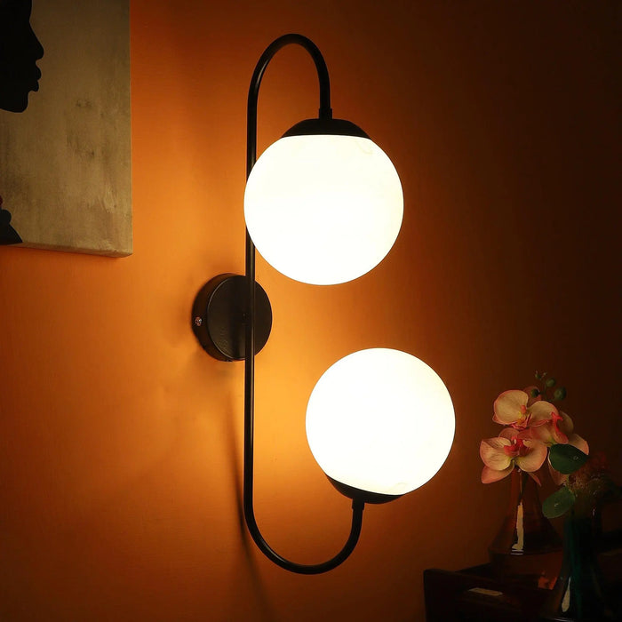 Black And White Iron 2 Wall Lights - Ouch Cart