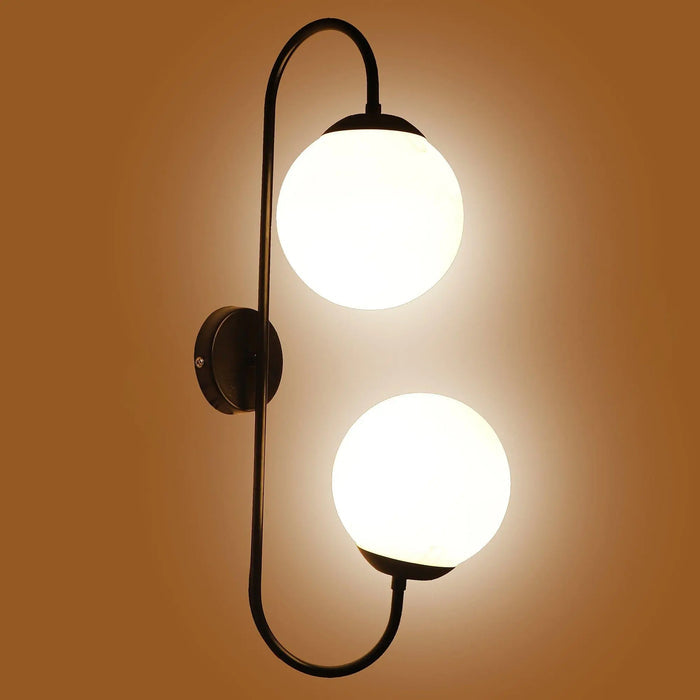 Black And White Iron 2 Wall Lights - Ouch Cart