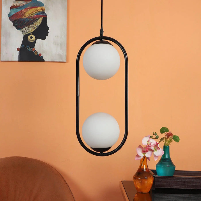 Black And White Modern Metal Hanging Light - Ouch Cart