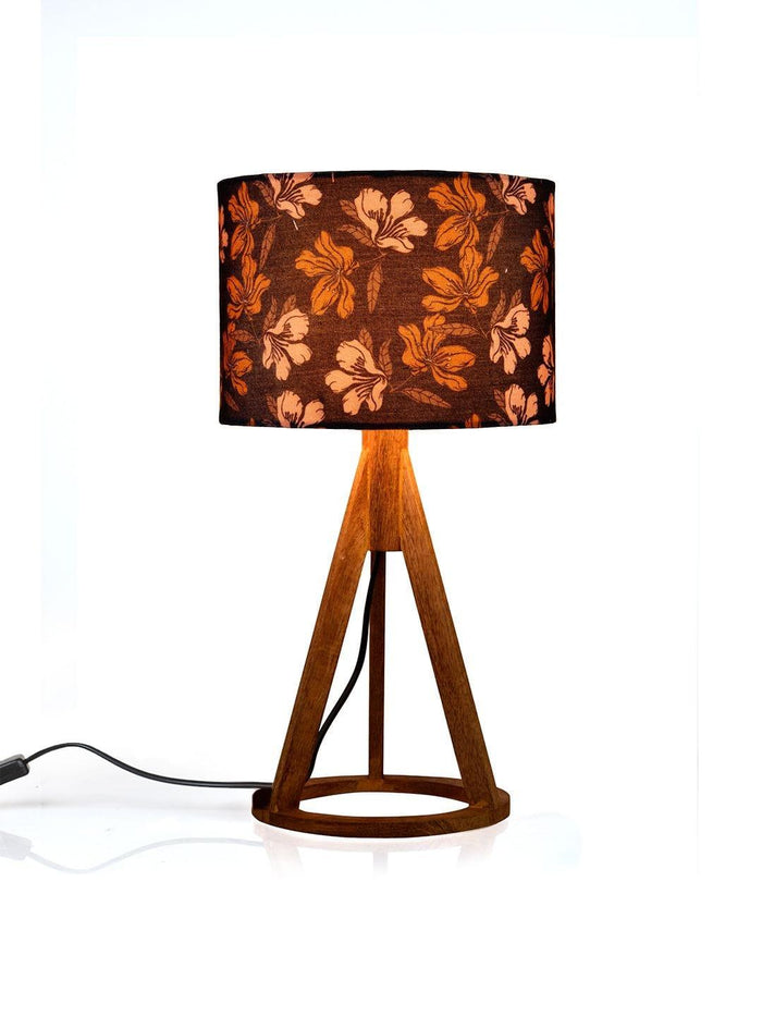 Black Flower Trio Wooden Lamp - Ouch Cart