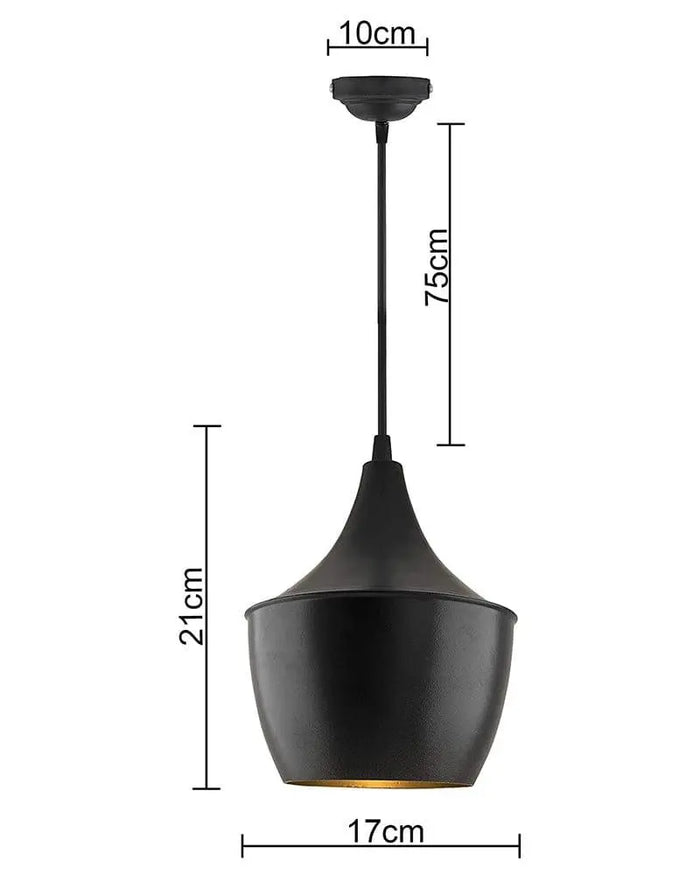 Black Metal Medium Pear Hanging Light for Home Decoration - Ouch Cart