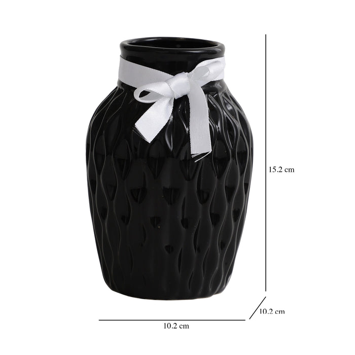 Black WaveCera Vase M.M.I. OVERSEAS
