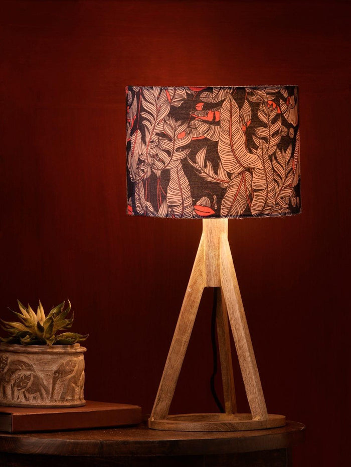 Blue Leaves Trio Wooden Lamp - Ouch Cart