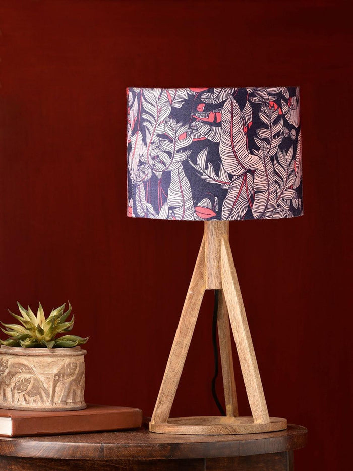 Blue Leaves Trio Wooden Lamp - Ouch Cart