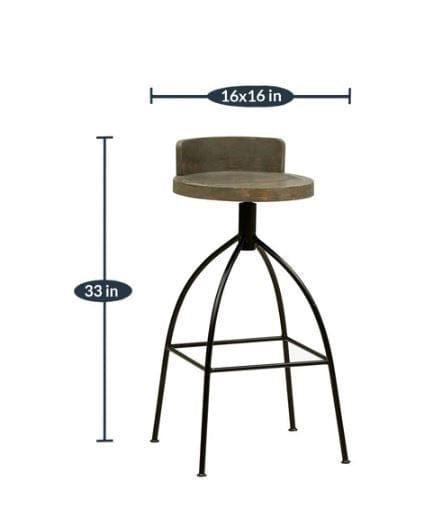 Borila Mango Wood Bar Stool In Natural Finish - Ouch Cart