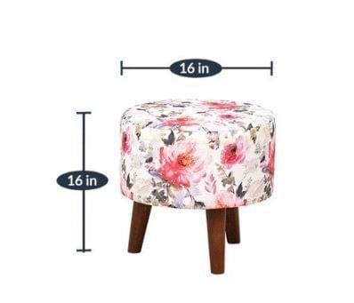 Botanic Mango Wood Foot Stool In Cotton Multicolour - Ouch Cart