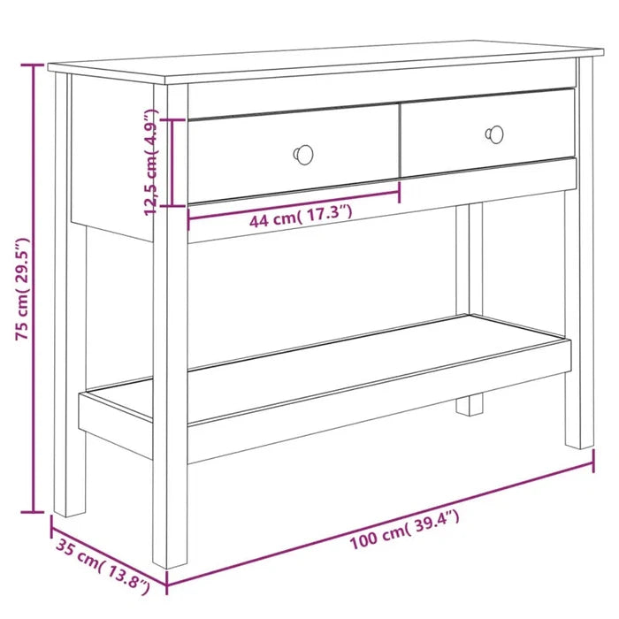 Carlos Solid Wood Console Table Ouch Cart