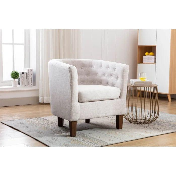 Cecille Upholstered Made to Order Barrel Chair - Ouch Cart