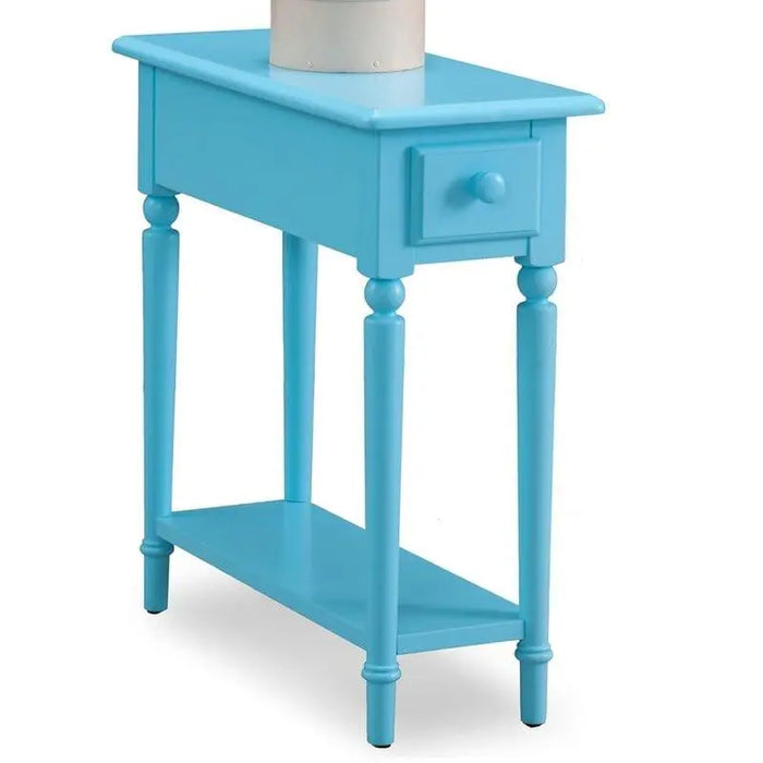 Center Tall Solid Wood End Table with Storage - Ouch Cart