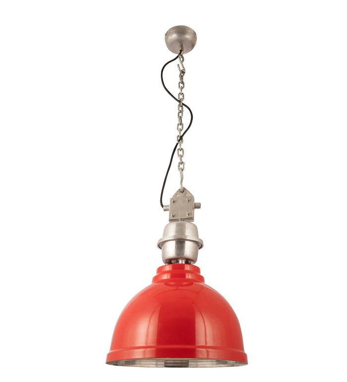 Ceramic Red Industrial Pendant Light - Ouch Cart