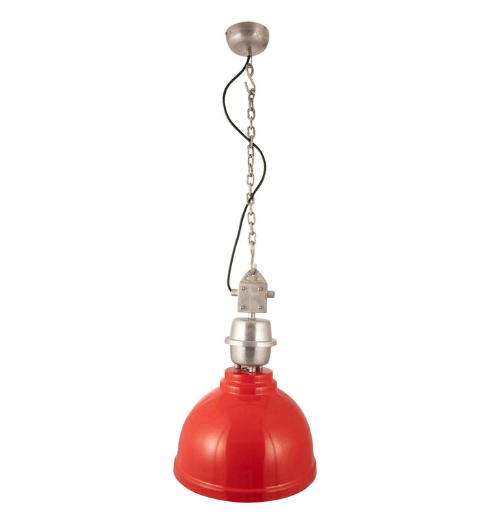 Ceramic Red Industrial Pendant Light - Ouch Cart