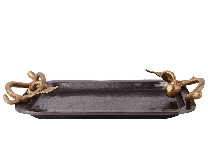 Cherry Vine Black Décorative Platter - Ouch Cart