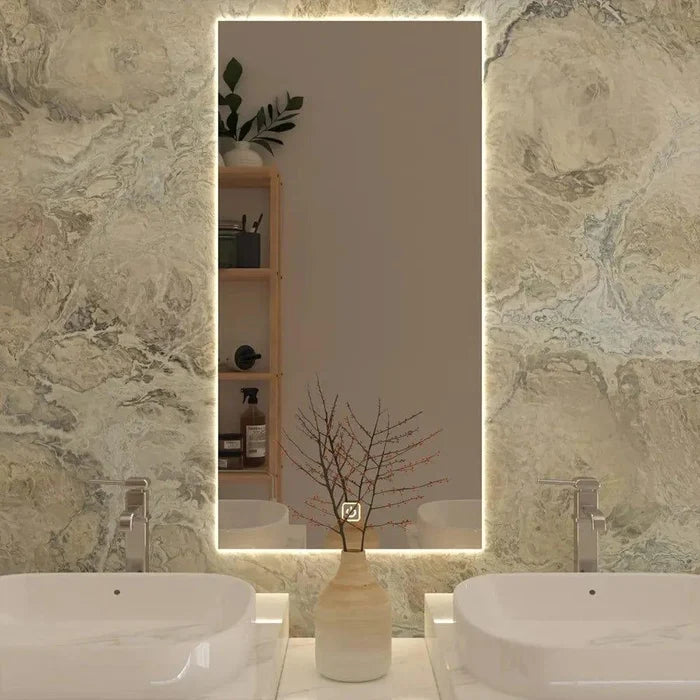 Chic & Minimalist Rectangular LED Bathroom Mirror - Ouch Cart