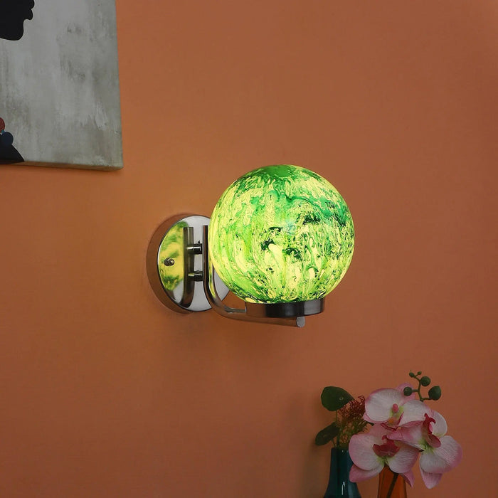 Chrome And Green Iron Wall Lights - Ouch Cart