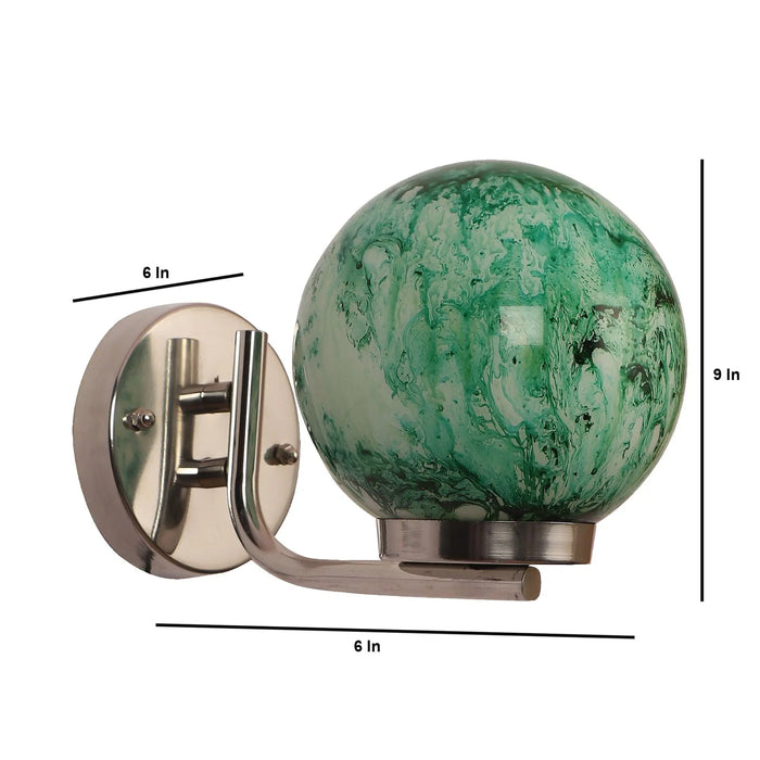 Chrome And Green Iron Wall Lights - Ouch Cart