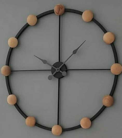 Circle Black Wall Clock N.R.HOMESDECOR