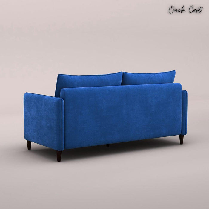 CITRON 3 SEATER FABRIC SOFA (VELVET, ROYAL BLUE) - Ouch Cart
