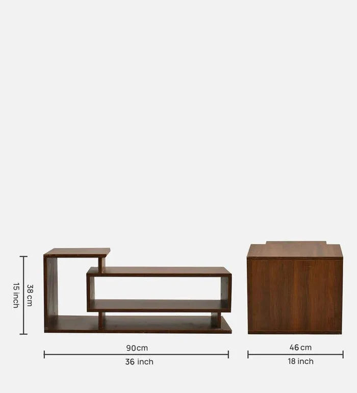 Coffee Table In Acacia Finish - Ouch Cart
