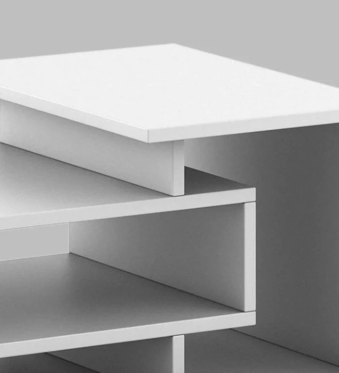 Coffee Table In Frosty White Colour - Ouch Cart