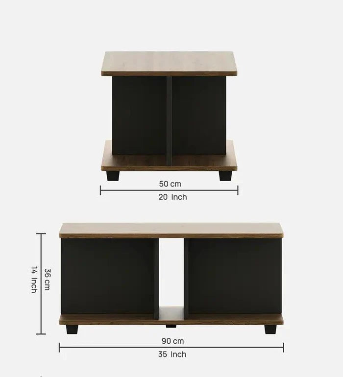 Coffee Table in Oak & Grey Finish - Ouch Cart