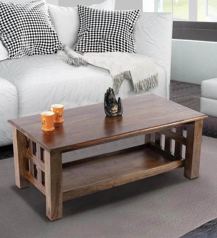 Coffee Table in Teak Finish - Ouch Cart