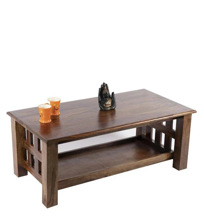 Coffee Table in Teak Finish - Ouch Cart