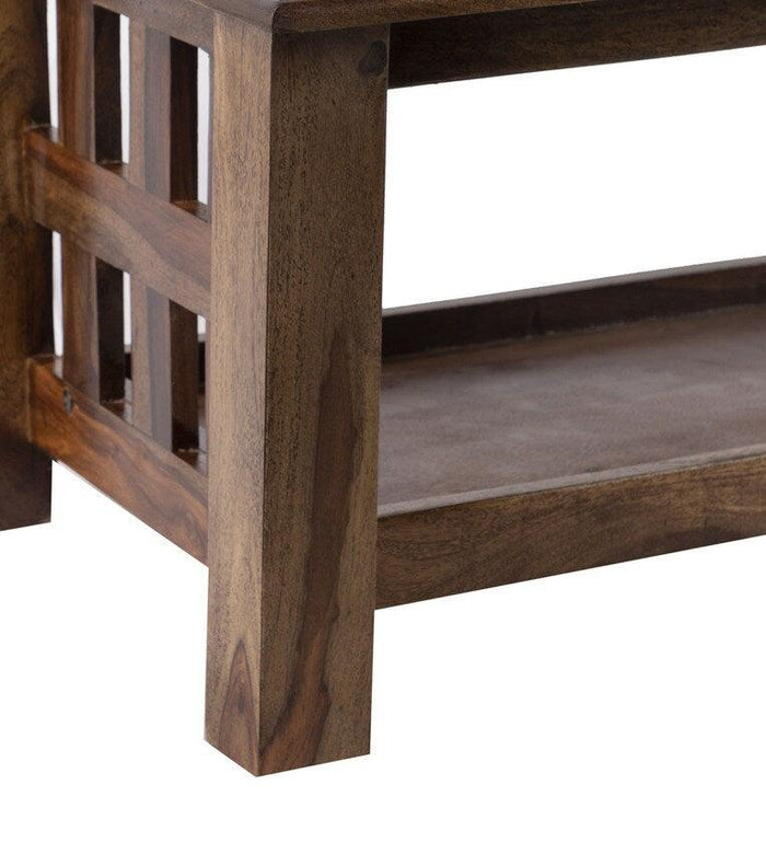 Coffee Table in Teak Finish - Ouch Cart