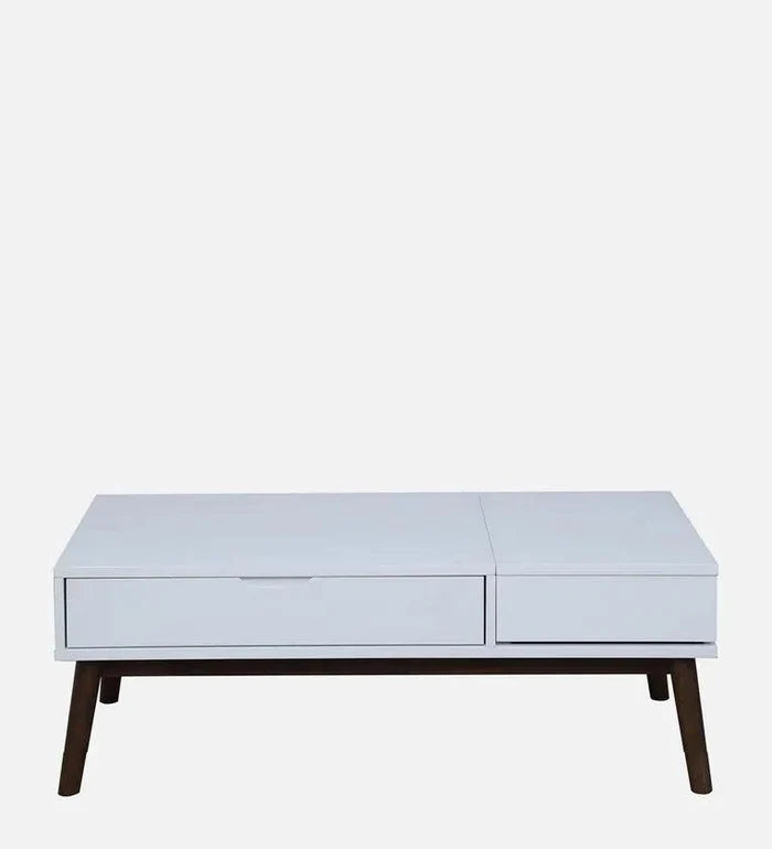 Coffee Table In White Finish - Ouch Cart